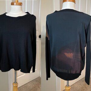 All Saints Wool with Silk Back Sweater/Jumper Black, Navy, Plum, Orange Small